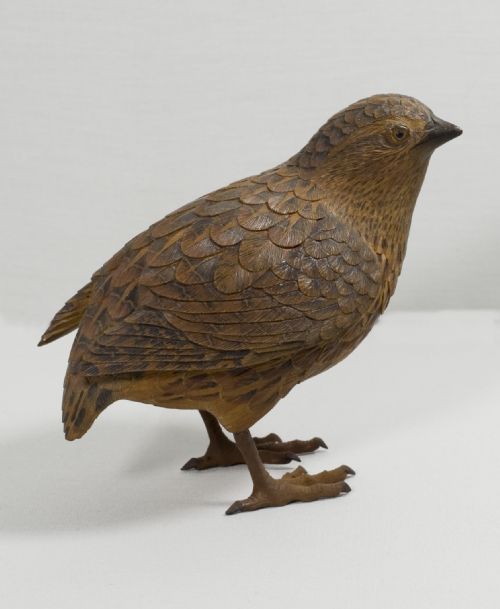 AN EXQUISITE PAIR OF JAPANESE BOXWOOD QUAIL MEIJI PERIOD - ADDITIONAL PHOTO 10