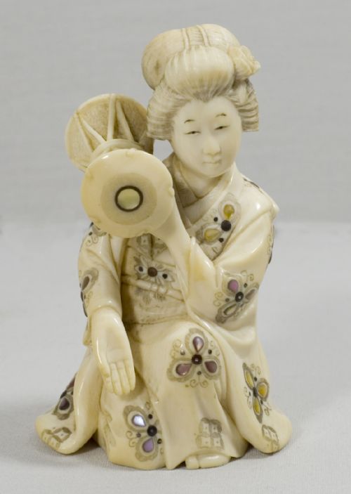 nice quality japanese ivory and shibayama bijin okimono - CATEGORY: ANTIQUE MISCELLANEOUS - DATED 1900