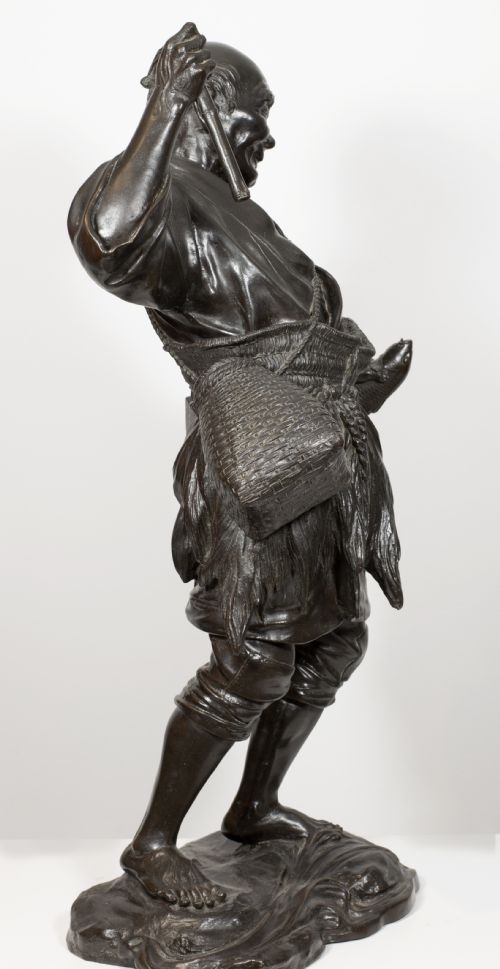 fig 2. A LARGE TOKYO SCHOOL JAPANESE BRONZE OKIMONO FISHERMAN BY SEIYA