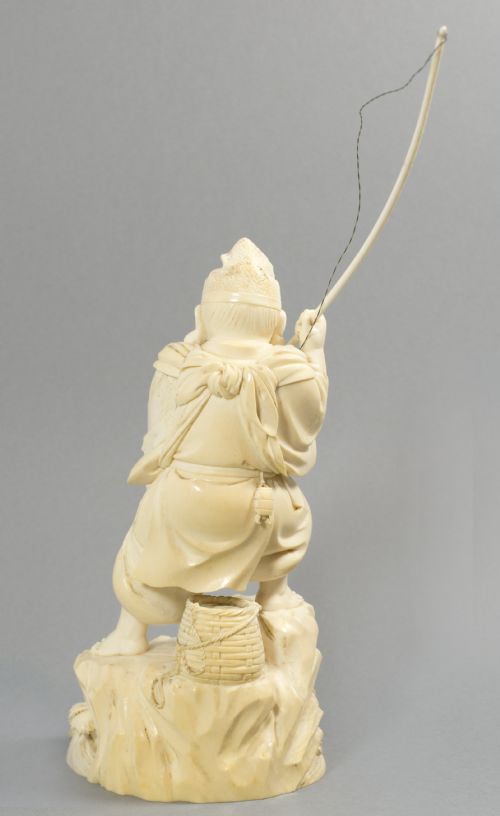 HUMEROUS JAPANESE IVORY OKIMONO EBISU LUCKY FISHING GOD - ADDITIONAL PHOTO 2