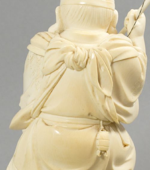 HUMEROUS JAPANESE IVORY OKIMONO EBISU LUCKY FISHING GOD - ADDITIONAL PHOTO 6