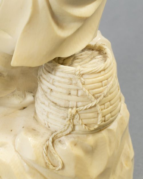 HUMEROUS JAPANESE IVORY OKIMONO EBISU LUCKY FISHING GOD - ADDITIONAL PHOTO 12