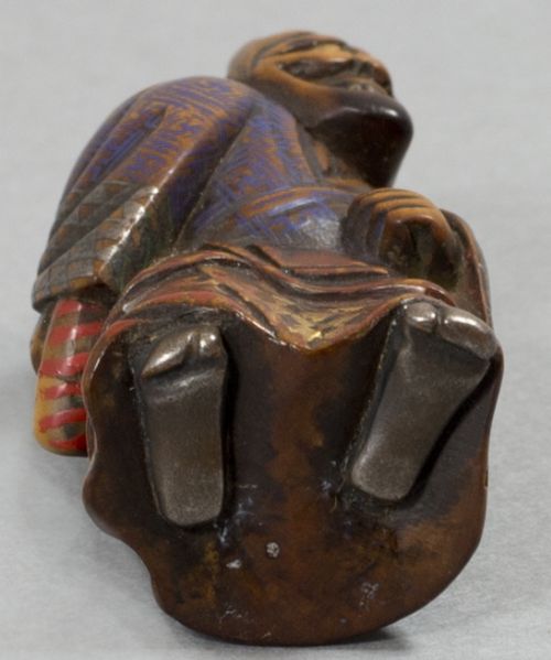 18TH CENTURY PAINTED BOXWOOD NETSUKE BY NAGAMACHI SHUZAN - ADDITIONAL PHOTO 6
