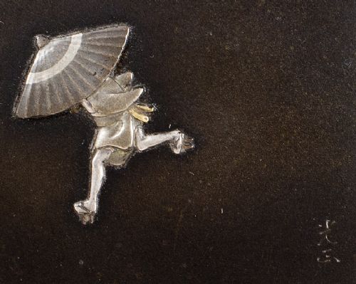 HUMEROUS JAPANESE SILVER LINED ONLAID BRONZE BOX - ADDITIONAL PHOTO 5