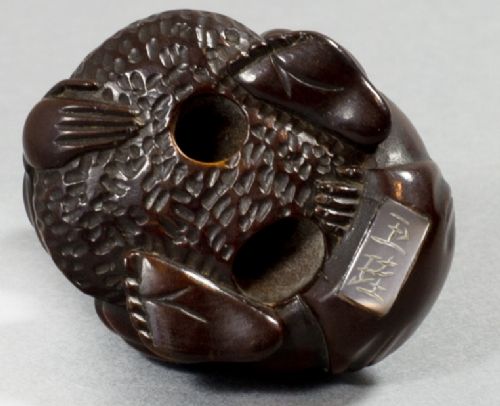 A HUMEROUS JAPANESE BOXWOOD NETSUKE SIGNED BY GYOKKEI - ADDITIONAL PHOTO 7