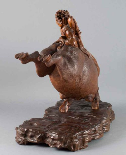 WONDERFUL JAPANESE CARVED WOOD OKIMONO OF NITTA NO SHIRO - ADDITIONAL PHOTO 8