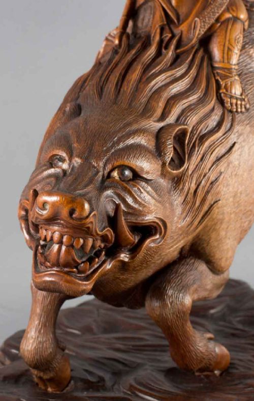 WONDERFUL JAPANESE CARVED WOOD OKIMONO OF NITTA NO SHIRO - ADDITIONAL PHOTO 12