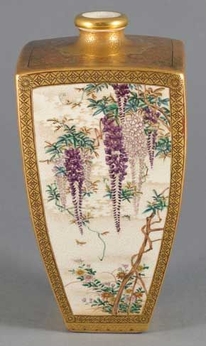EXQUISITE TAPERED SATSUMA VASE BY MATSUMOTO HOZAN - ADDITIONAL PHOTO 5