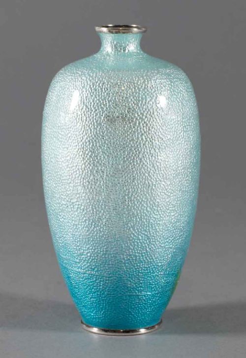 SILVER MOUNTED JAPANESE BASSETAILLE CLOISONNE VASE - ADDITIONAL PHOTO 2