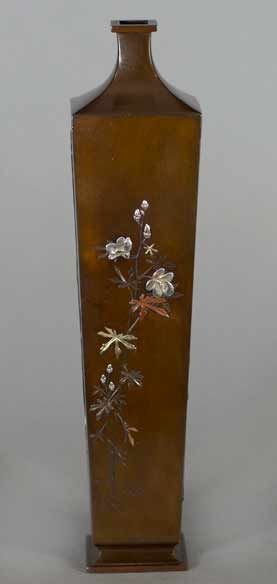 A FINE QUALITY PAIR OF JAPANESE MIXED METAL VASES BY NOGAWA - ADDITIONAL PHOTO 6