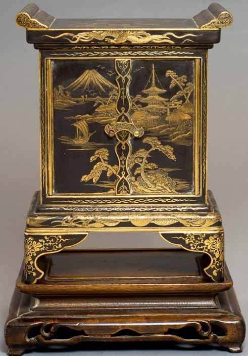 a fine japanese komai style shodana cabinet on stand - CATEGORY: ANTIQUE CABINETS - DATED 1910