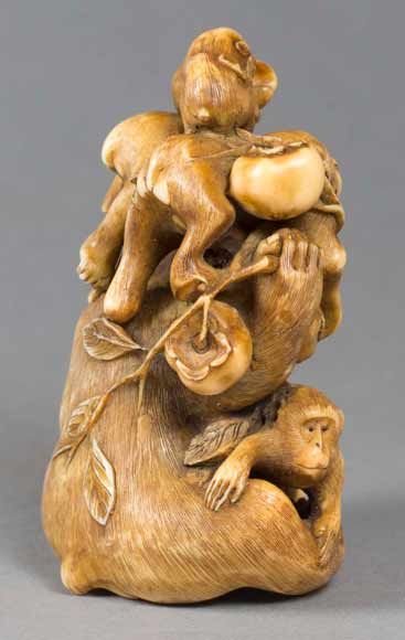 EXCEPTIONAL JAPANESE OKIMONO MONKEY GROUP SIGNED BY MASATAMI - ADDITIONAL PHOTO 2