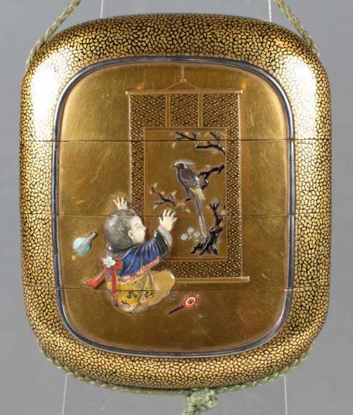 HIGH QUALITY JAPANESE GOLD LACQUER ENAMEL SHIBAYAMA INRO - ADDITIONAL PHOTO 5