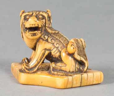 lovely edo period japanese ivory netsuke shi shi dog - CATEGORY: ANTIQUE MISCELLANEOUS - DATED 18TH CENTURY