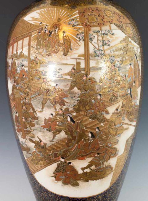 HUGE EXHIBITION QUALITY JAPANESE SATSUMA VASE BY KINKOZAN - ADDITIONAL PHOTO 5