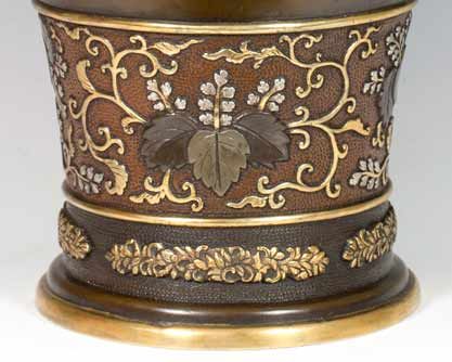 LARGE JAPANESE BRONZE MULTI PATINATED DRAGON VASE - ADDITIONAL PHOTO 8