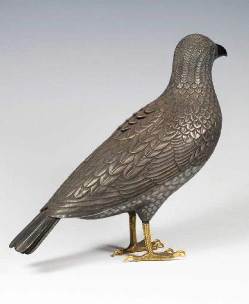 SOLID SILVER JAPANESE KOROINCENSE BURNER IN THE FORM OF A HAWK - ADDITIONAL PHOTO 5