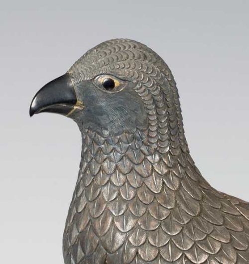 SOLID SILVER JAPANESE KOROINCENSE BURNER IN THE FORM OF A HAWK - ADDITIONAL PHOTO 11