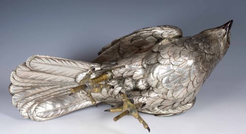 HUGE JAPANESE SILVERED BRONZE SEA EAGLE BY AKASOFU GYOKO - ADDITIONAL PHOTO 13