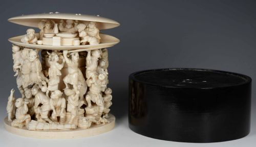 FABULOUS LARGE JAPANESE IVORY CLAMS DREAM OKIMONO BY MUNEMASA - ADDITIONAL PHOTO 8