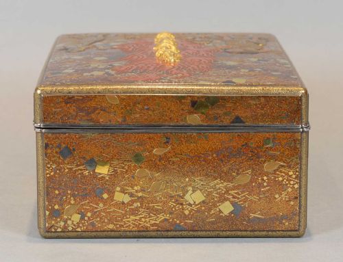 A FANTASTIC JAPANESE EDO PERIOD LACQUER BOX SOLID GOLD KURIKARA DRAGON SWORD BY GOTO MITSUTAKA - ADDITIONAL PHOTO 4