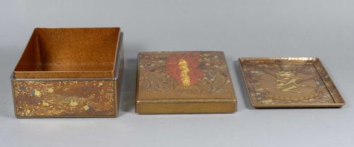 A FANTASTIC JAPANESE EDO PERIOD LACQUER BOX SOLID GOLD KURIKARA DRAGON SWORD BY GOTO MITSUTAKA - ADDITIONAL PHOTO 8
