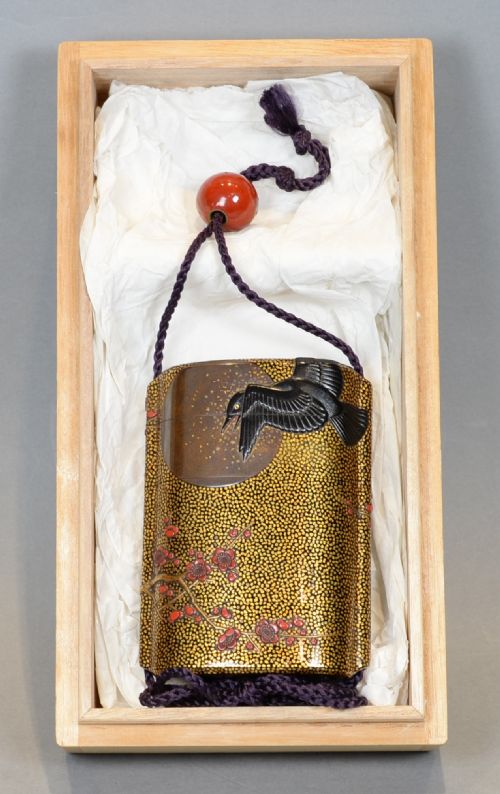 OUTSTANDING JAPANESE EDO PERIOD FOUR CASE LACQUER INRO KAJIKAWA FAMILY - ADDITIONAL PHOTO 1