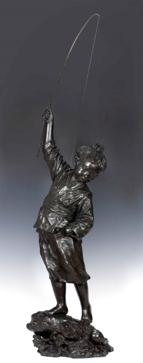 large exhibition quality japanese bronze by kaniya kuniharu - CATEGORY: ANTIQUE SCULPTURES - DATED 1890