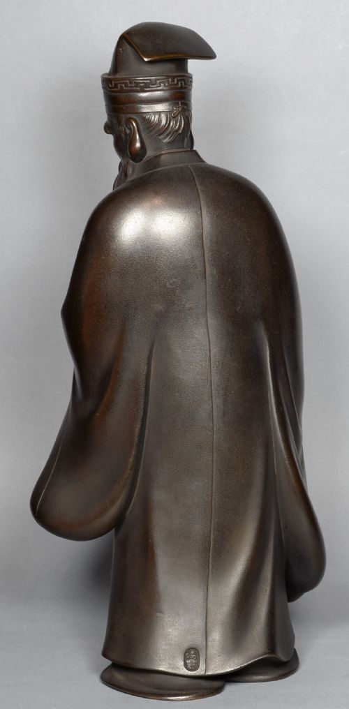FINE QUALITY JAPANESE BRONZE OKIMONO OF JUROJIN LUCKY GOD - ADDITIONAL PHOTO 4