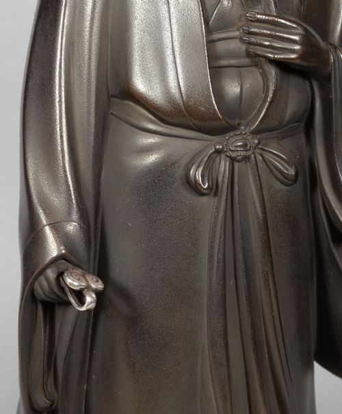 FINE QUALITY JAPANESE BRONZE OKIMONO OF JUROJIN LUCKY GOD - ADDITIONAL PHOTO 9