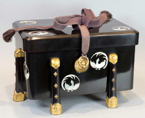Japanese Lacquer and Mother of Pearl Karabitsu - Treasure Chest