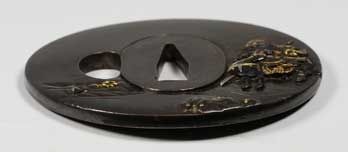 FINE QUALITY JAPANESE SHIBUICHI MIXED METAL TSUBA GENERAL UPON HORSEBACK - ADDITIONAL PHOTO 2