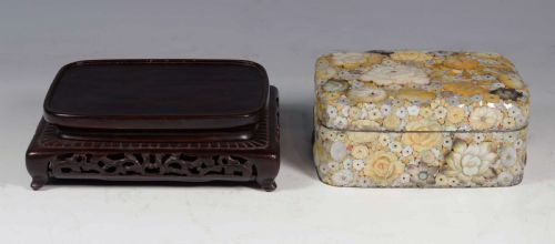 HIGH QUALITY DECORATIVE JAPANESE SHIBAYAMA BOX ON STAND MASAMITSU - ADDITIONAL PHOTO 5