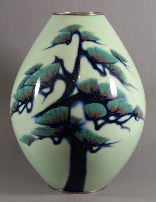large japanese cloisonne enamel vase by ando company - CATEGORY: ANTIQUE METAL - DATED 1920