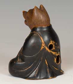 FINELY CARVED JAPANESE EDO PERIOD BOXWOOD NETSUKE FOX PRIEST - ADDITIONAL PHOTO 5