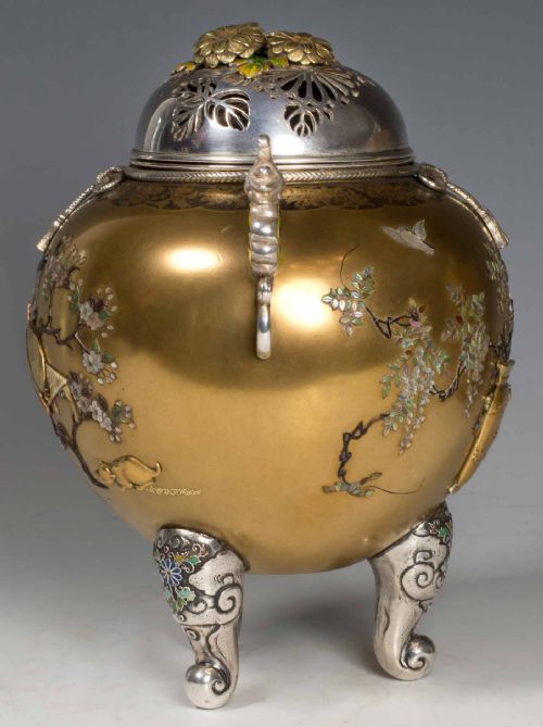 OUTSTANDING JAPANESE GOLD LACQUER SHIBAYAMA KORO - ADDITIONAL PHOTO 10