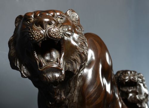 EXCEPTIONAL QUALITY JAPANESE BRONZE TIGER OKIMONO BY AKASOFU GYOKO - ADDITIONAL PHOTO 6