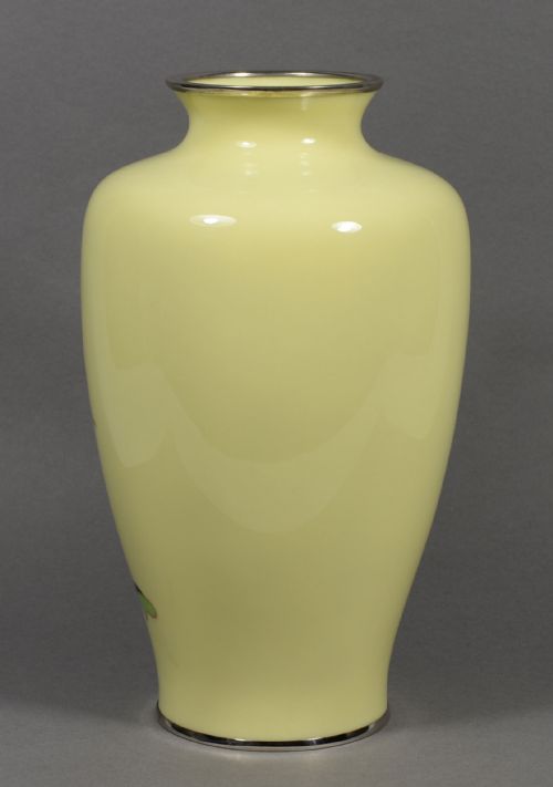 JAPANESE CLOISONNE ENAMEL FLORAL VASE BY ANDO - ADDITIONAL PHOTO 3