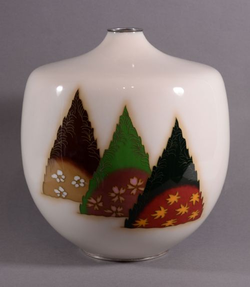 large unusual japanese cloisonne enamel vase by ando company - CATEGORY: ANTIQUE VASES - DATED 1930
