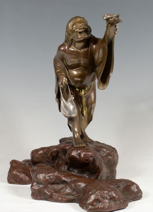 JAPANESE MIXED METAL SENNIN OKIMONO BY OSHIMA JOUN - ADDITIONAL PHOTO 11