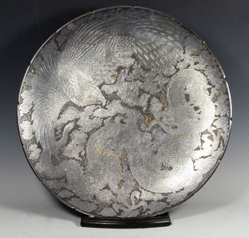 large japanese iron komai style panel akimitsu - CATEGORY: ANTIQUE METAL - DATED 1860