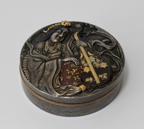 japanese silver mixed metal kogo inoue nagamitsu - CATEGORY: ANTIQUE METAL - DATED 1890