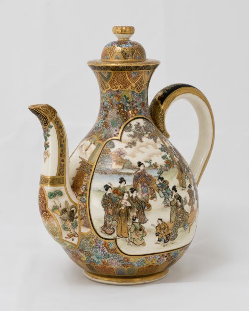 JAPANESE SATSUMA EWER BY RYOZAN OKAMOTO FOR YASUDA COMPANY - ADDITIONAL PHOTO 7