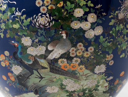 JAPANESE CLOISONNE ENAMEL VASE HAYASHI KODENJI - ADDITIONAL PHOTO 6