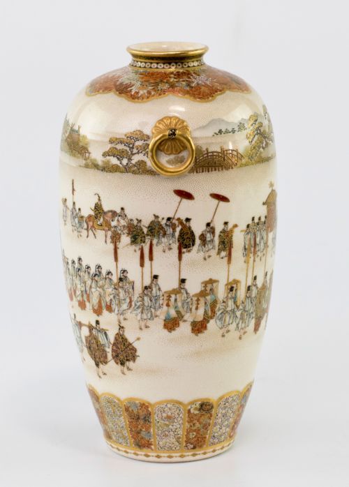 EXCEPTIONAL JAPANESE SATSUMA VASE BY YABU MEIZAN - ADDITIONAL PHOTO 6