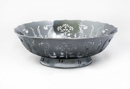 LARGE JAPANESE SILVER FRUIT BOWL - ADDITIONAL PHOTO 2