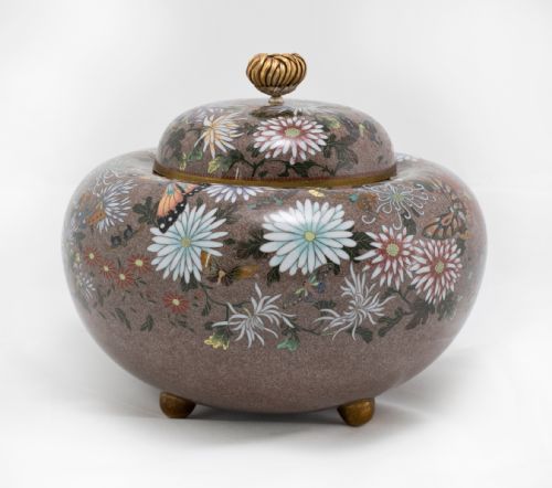 LARGE JAPANESE CLOISONNE ENAMEL KOROINCENSE BURNER - ADDITIONAL PHOTO 3