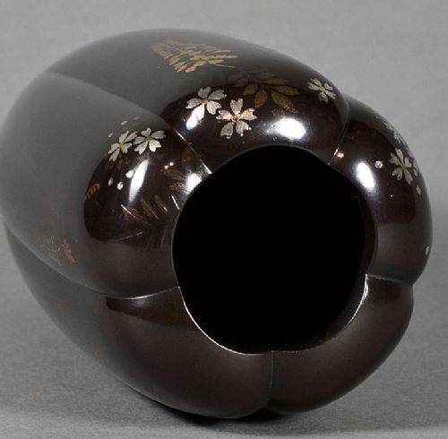 FINE QUALITY JAPANESE SHAKUDO INLAID VASE BY NOGAWA COMPANY - ADDITIONAL PHOTO 7