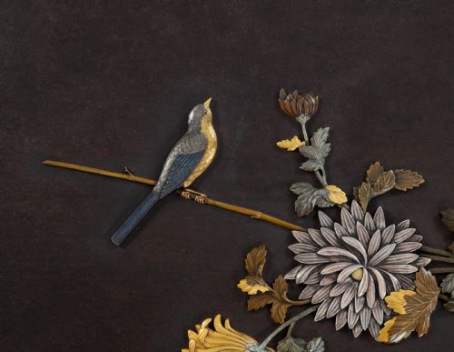 IMPORTANT JAPANESE MIXED METAL IRON PANEL BY HAGIYA KATSUHIRA 18041886 - ADDITIONAL PHOTO 1