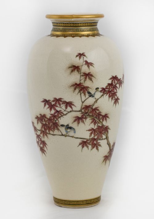 fig 1. Charming Japanese Satsuma Vase by Ryozan For Yasuda Company